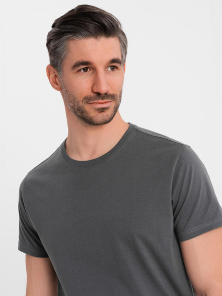 Ombre Clothing Tricou clasic BASIC din bumbac pentru bărbați - gri
