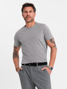 Ombre Clothing Tricou clasic BASIC din bumbac pentru bărbați - gri
