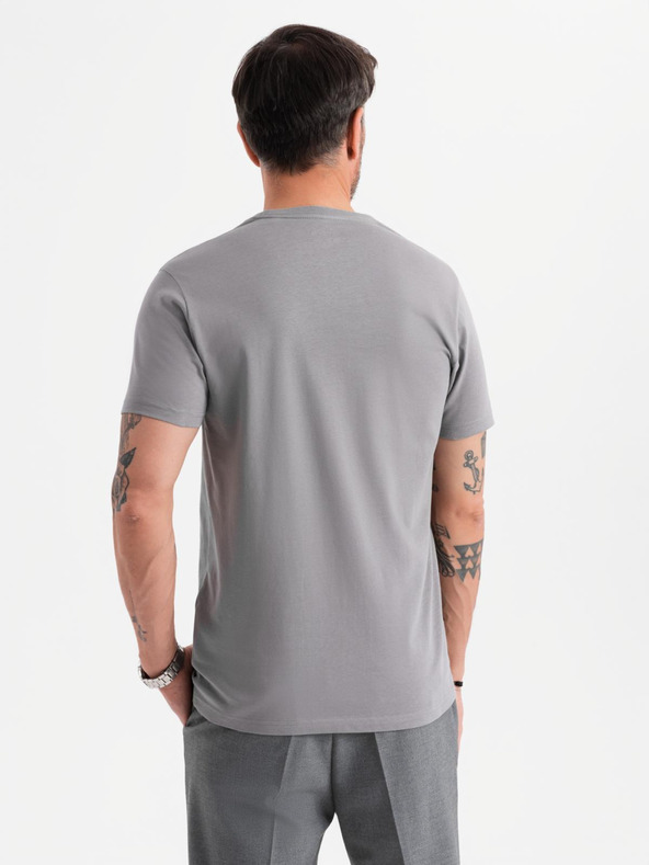 Ombre Clothing Tricou clasic BASIC din bumbac pentru bărbați - gri