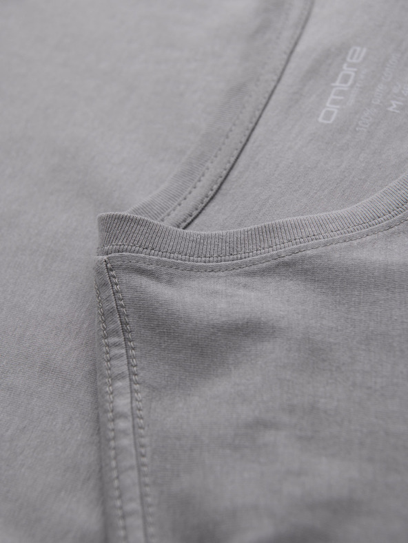 Ombre Clothing Tricou clasic BASIC din bumbac pentru bărbați - gri