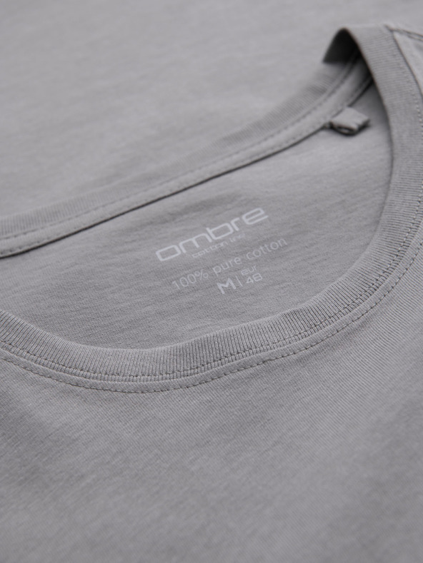 Ombre Clothing Tricou clasic BASIC din bumbac pentru bărbați - gri