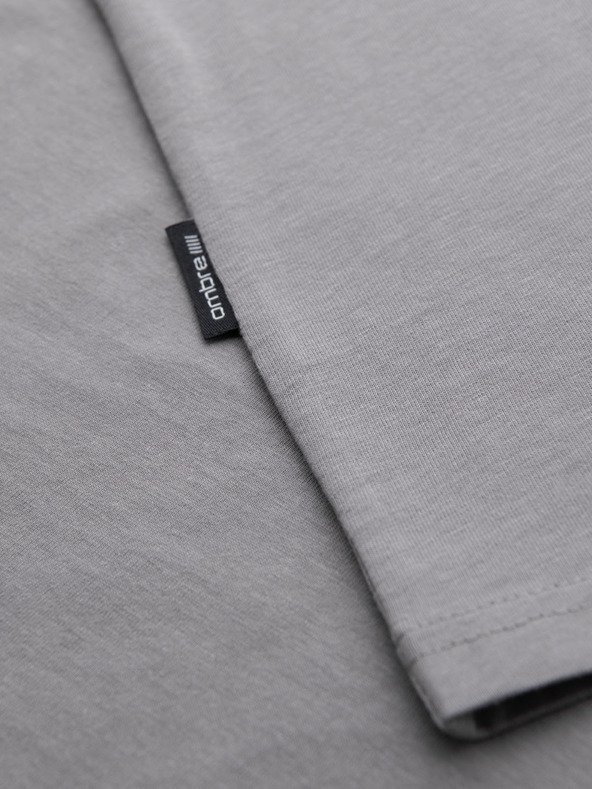 Ombre Clothing Tricou clasic BASIC din bumbac pentru bărbați - gri