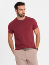 Ombre Clothing Tricou clasic BASIC din bumbac pentru bărbați - bordo