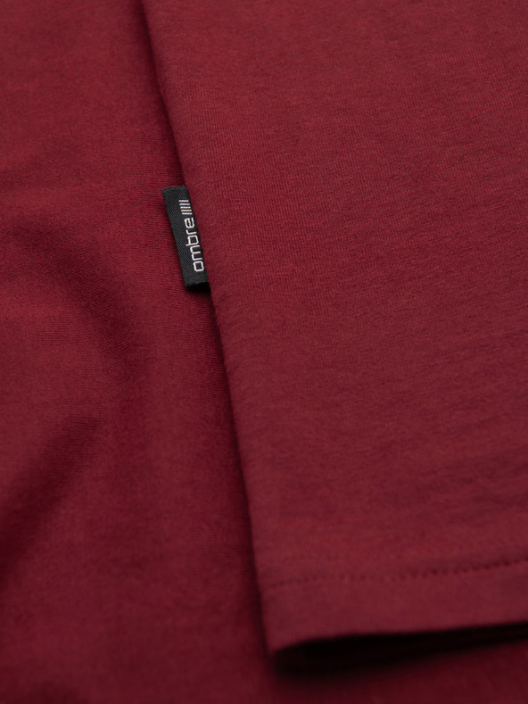 Ombre Clothing Tricou clasic BASIC din bumbac pentru bărbați - bordo