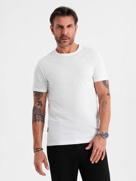 Ombre Clothing Tricou clasic BASIC din bumbac pentru bărbați - alb