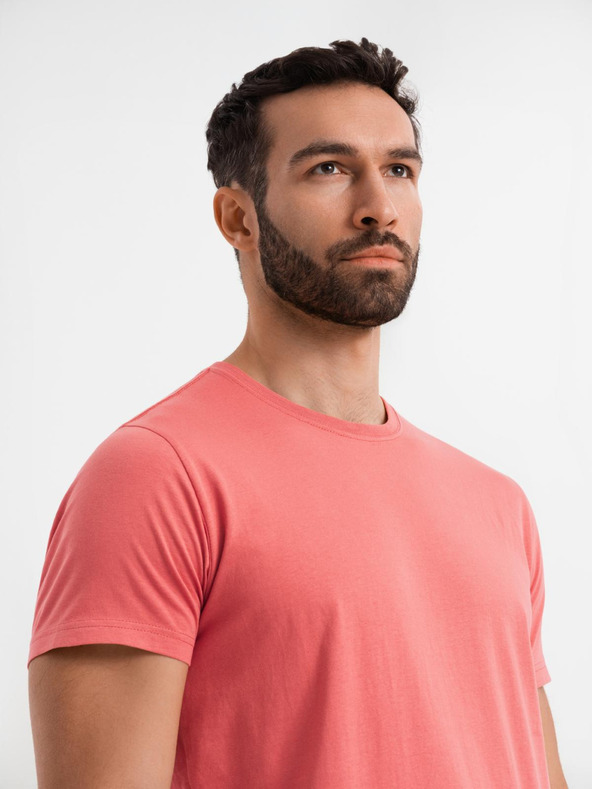 Ombre Clothing Tricou clasic BASIC din bumbac pentru bărbați - coral