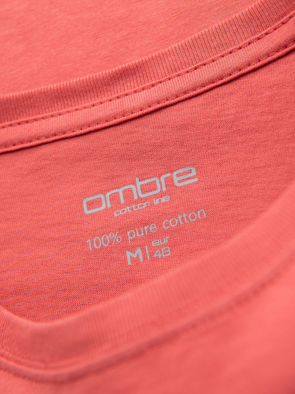 Ombre Clothing Tricou clasic BASIC din bumbac pentru bărbați - coral