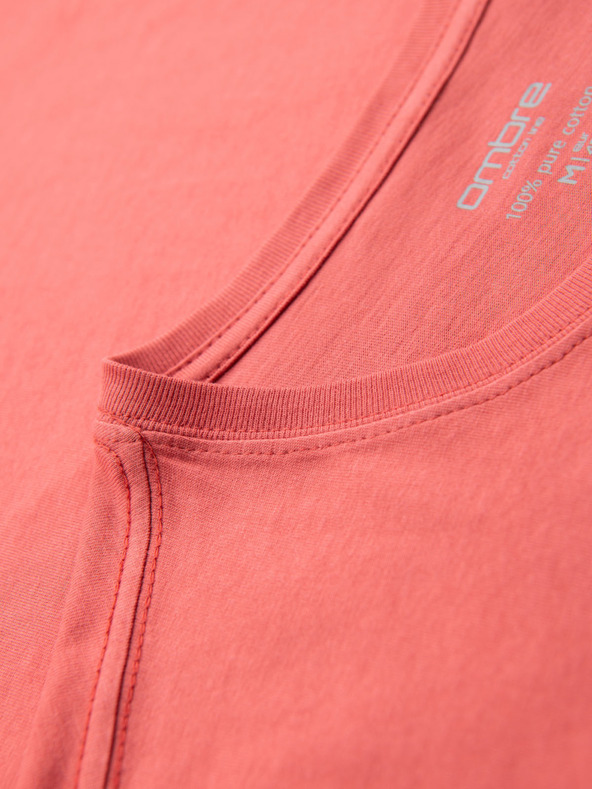 Ombre Clothing Tricou clasic BASIC din bumbac pentru bărbați - coral