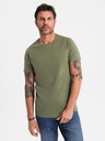 Ombre Clothing Tricou clasic BASIC din bumbac pentru bărbați - kaki