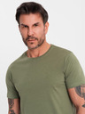 Ombre Clothing Tricou clasic BASIC din bumbac pentru bărbați - kaki