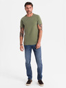 Ombre Clothing Tricou clasic BASIC din bumbac pentru bărbați - kaki
