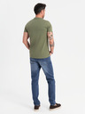 Ombre Clothing Tricou clasic BASIC din bumbac pentru bărbați - kaki