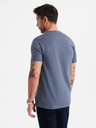 Ombre Clothing Tricou clasic BASIC din bumbac pentru bărbați - denim albastru