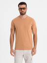 Ombre Clothing Tricou clasic BASIC din bumbac pentru bărbați - maro
