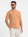 Ombre Clothing Tricou clasic BASIC din bumbac pentru bărbați - maro
