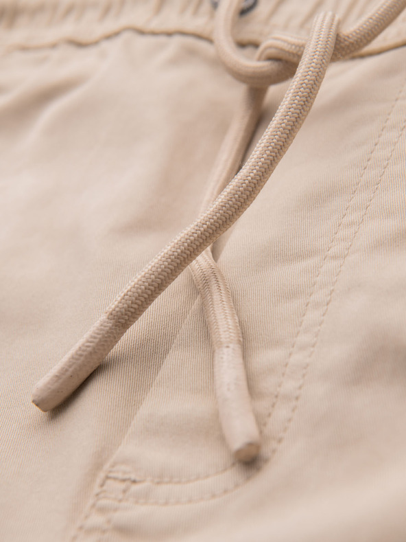 Ombre Clothing Pantaloni scurți cargo din bumbac cu talie elastică - bej