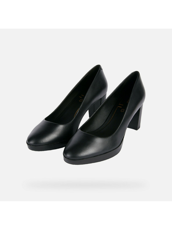 Geox Pantofi negri cu toc pentru femei Geox Walk