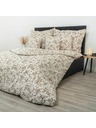 Kvalitex Lenjerie de pat creponată prelungită 140x220, 70x90cm Flori bej