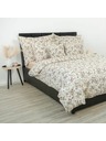 Kvalitex Lenjerie de pat creponată franceză 200x200, 70x90cm Flori bej
