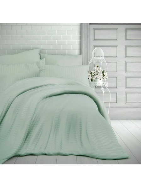 Kvalitex Lenjerie de pat satin prelungită cu dungă 140x220, 70x90cm MĂSLINIU