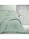 Kvalitex Lenjerie de pat satin prelungită cu dungă 140x220, 70x90cm MĂSLINIU
