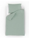 Kvalitex Lenjerie de pat satin prelungită cu dungă 140x220, 70x90cm MĂSLINIU
