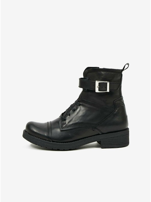 Ojju Botine din piele negre pentru femei OJJU