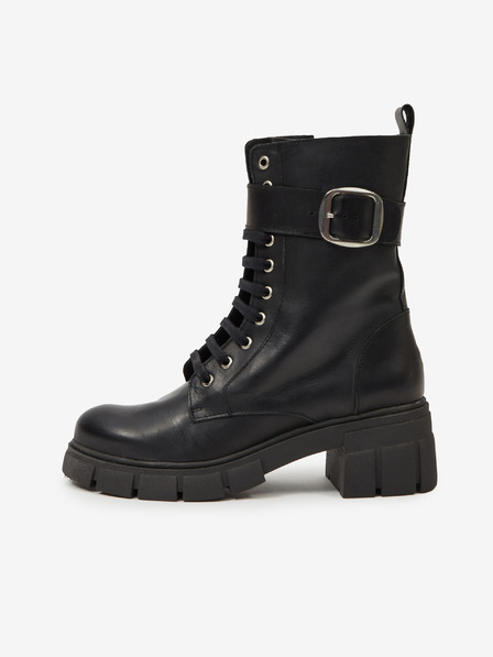 Ojju Botine din piele negre pentru femei OJJU