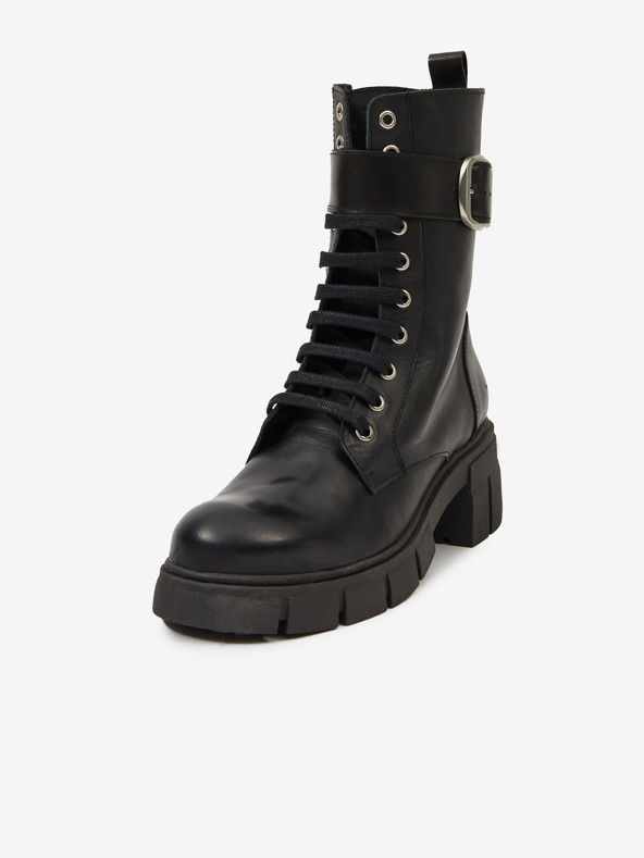 Ojju Botine din piele negre pentru femei OJJU