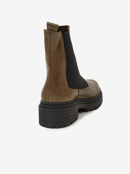 Ojju Cizme de gleznă din piele pentru femei kaki OJJU