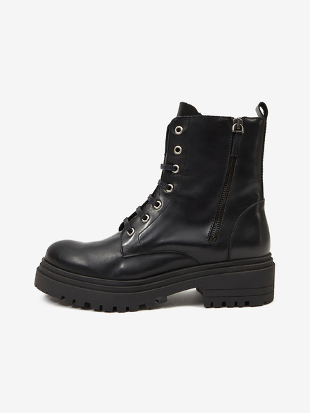 Ojju Botine din piele negre pentru femei OJJU