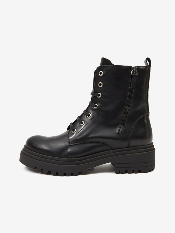 Ojju Botine din piele negre pentru femei OJJU