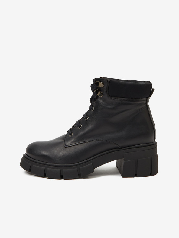 Ojju Botine din piele negre pentru femei OJJU