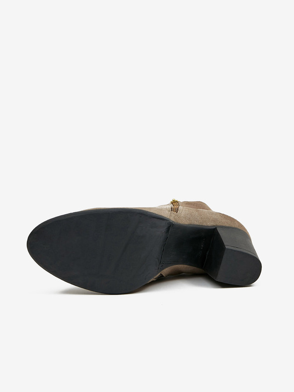 Ojju Cizme de gleznă din piele întoarsă gri pentru femei OJJU