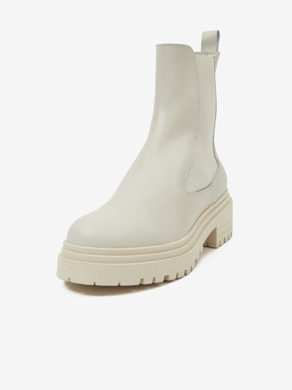 Ojju Cizme chelsea din piele gri deschis pentru femei OJJU