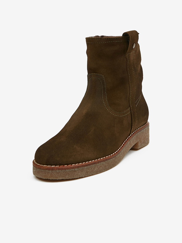 Ojju Botine din piele de căprioară izolate pentru femei, kaki OJJU