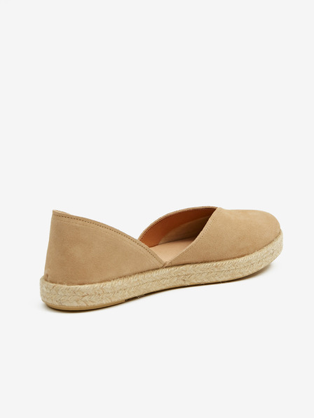 Ojju Espadrile din piele de căprioară maro deschis pentru femei OJJU