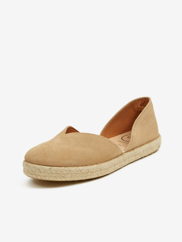Ojju Espadrile din piele de căprioară maro deschis pentru femei OJJU