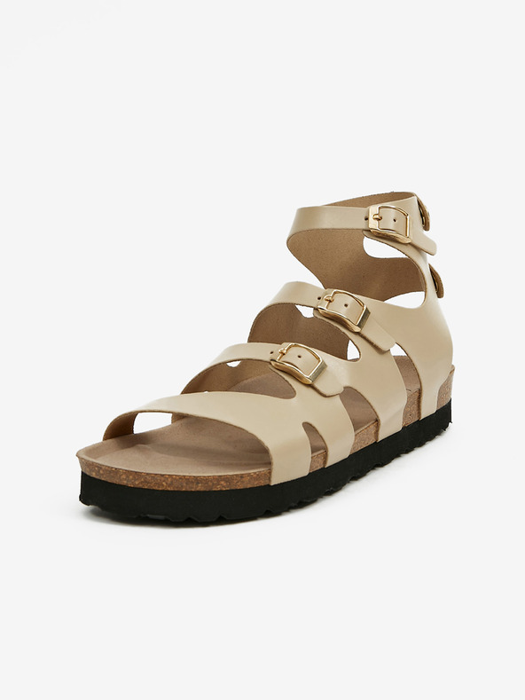 Ojju Sandale de gleznă pentru femei bej OJJU