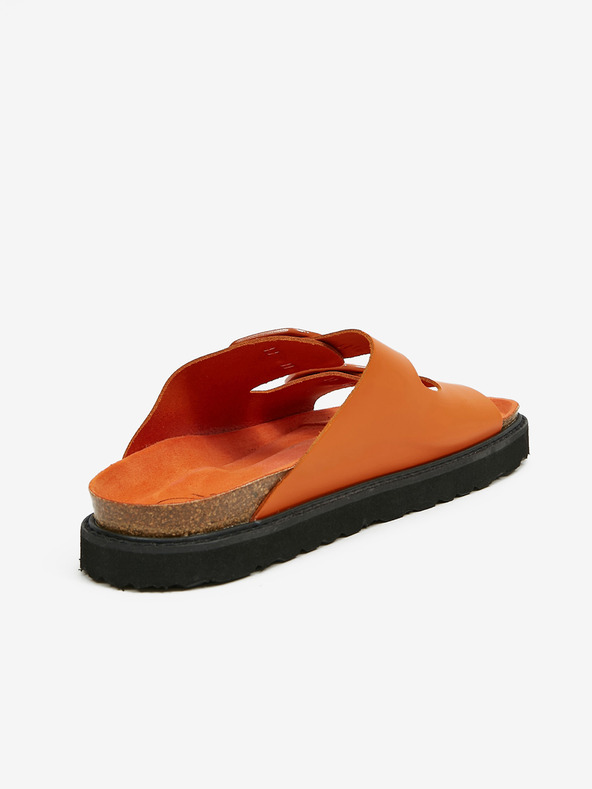 Ojju Papuci de damă portocalii din piele OJJU