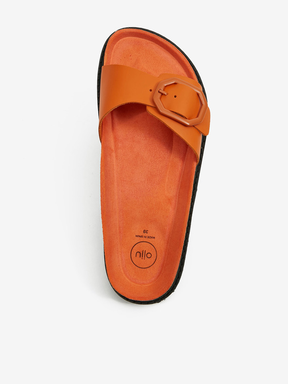 Ojju Papuci de damă portocalii din piele OJJU