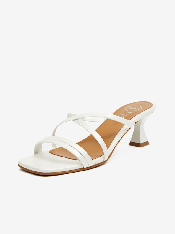 Ojju Papuci cu toc pentru femei albi OJJU