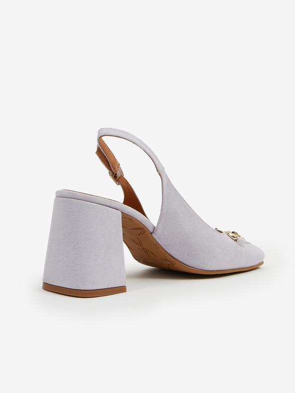 Ojju Sandale cu toc din piele de căprioară violet deschis pentru femei OJJU