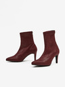 Ojju Cizme de gleznă OJJU din piele de căprioară burgundy cu model de șarpe