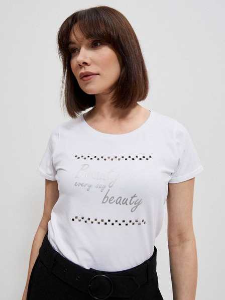 Moodo Tricou alb imprimat pentru femei Moodo