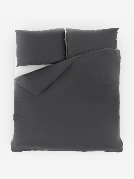 Kvalitex Lenjerie de pat franceză din muselină 240x200, 70x90cm gri închis Kvalitex