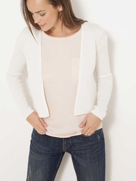 CAMAIEU Cardigan scurt alb CAMAIEU