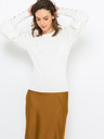 CAMAIEU Pulover alb cu mâneci bufante CAMAIEU