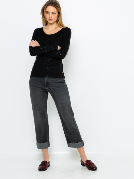 CAMAIEU Tricou negru cu mânecă lungă CAMAIEU