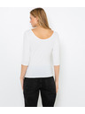 CAMAIEU Tricou alb cu mâneci 3/4 CAMAIEU